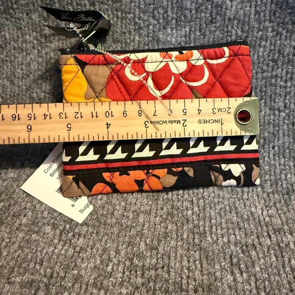 Vera Bradley Coin Wallet Bittersweet Floral Zip Closure‎ Quilted Hippie Boho - Picture 4 of 5